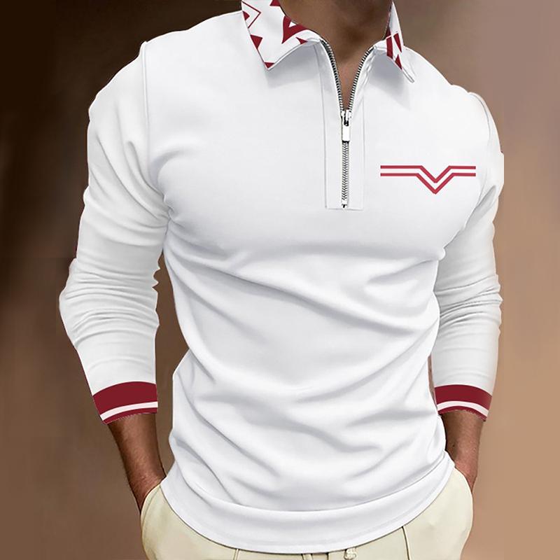 Men's Lapel Zip Polo Shirt