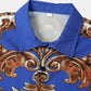 Mens European Style Baroque Print Button Up Street Two Pieces Outfits