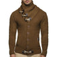 Men Solid Color Horn Button Sweater