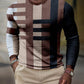 LONG SLEEVE FASHION CONTRAST COLOR ROUND NECK MEN'S TOP