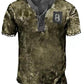 Men's Vintage Casual Henley Collar Short Sleeve T-Shirt 1 L