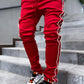 men's red casual trousers