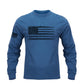 Men's 100% Cotton Patriotic American Flag Graphic Crewneck Long Sleeve T-shirts