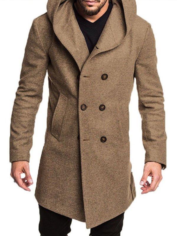 Men's Hooded Woolen Coat