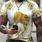 Men's Casual Zebra Print Short-sleeved Leopard Print T-shirt