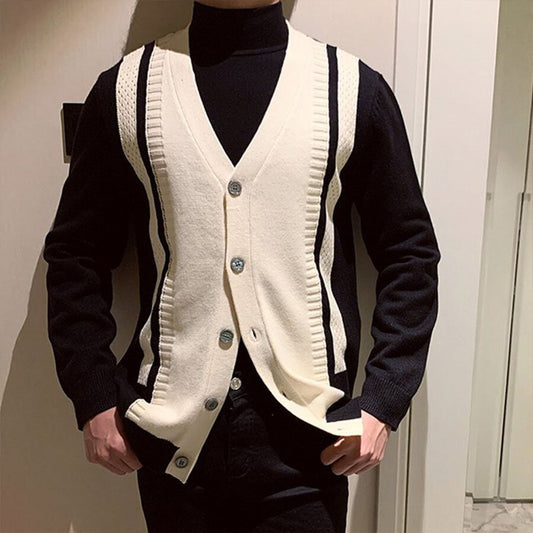 Men&#039;s Casual Knitted Cardigan Top Black M