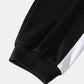 Mens Color Block Stitching Hoodie Long Preppy Two Pieces Outfits