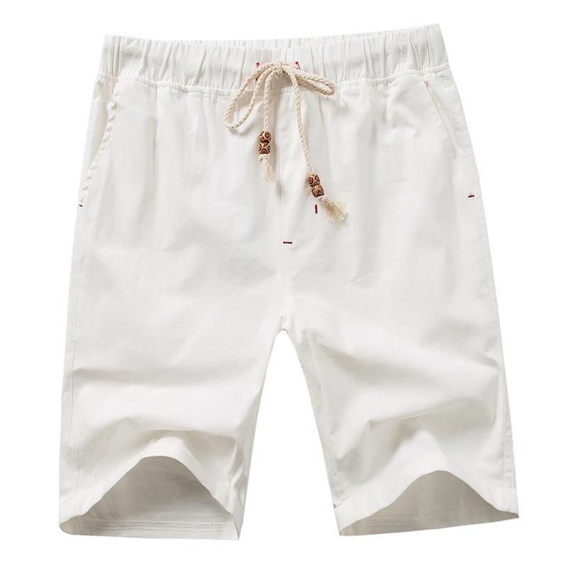 MANFLARE - Summer Mens Solid Color Cotton Linen Shorts