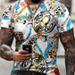 Men's Casual Tiger Print Short-sleeved Leopard Print T-shirt