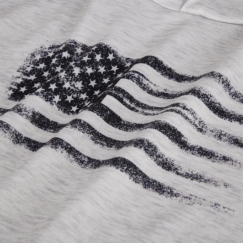 Men's American Flag Print Patriotic GraphicDistressed Hoodie