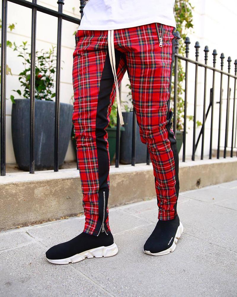 Men's Plaid Sports Pants