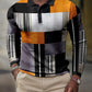 Long sleeve Men's Retro Contrast Color Long Sleeve Polo Shirt