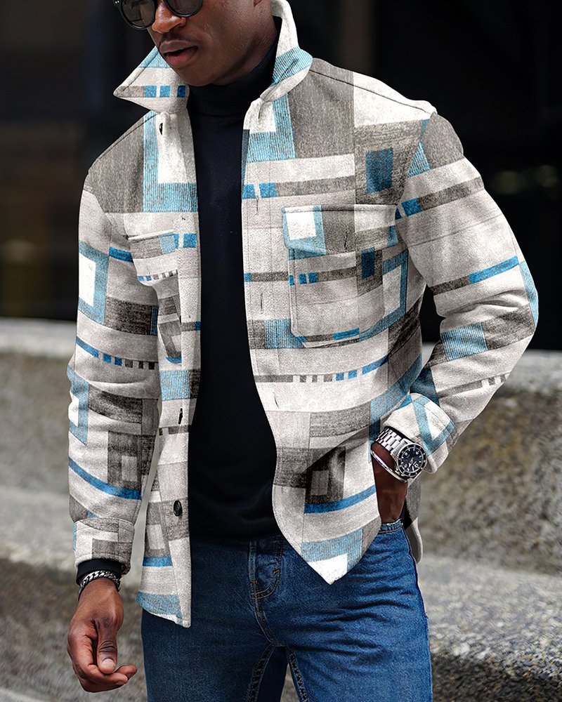 LONG-SLEEVED CASUAL WOOLEN MEN'S JACKET