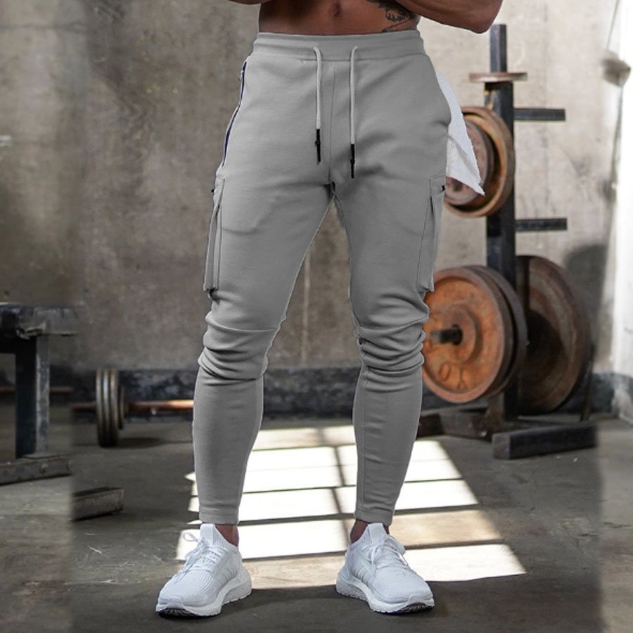 Man Camouflage Cargo Joggers With Multi-function Detail