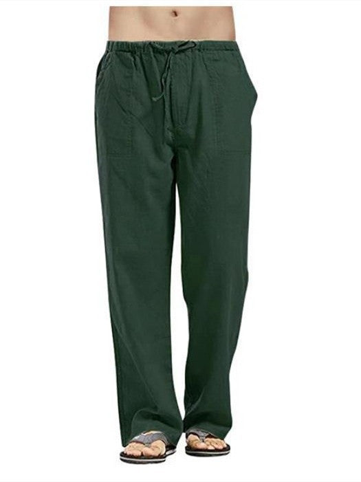 Men's linen pocket casual trousers