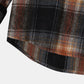 Mens Corduroy Plaid Stitching Button Up Casual Long Sleeve Shirts