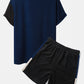 Mens Knitted Contrasting Color Stitching Short Sleeve Two Pieces Outfits SKUI05041