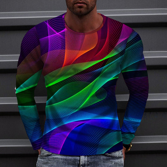 Men's 3D Abstract Print T-Shirt Color S