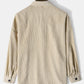 Mens Corduroy Pure Color Lapel Basics Dropped Shoulder Shirts