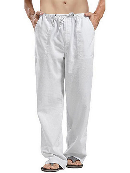 Men's linen pocket casual trousers