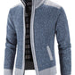 Men's Color Block Raglan Stand Collar Sweater Jacket