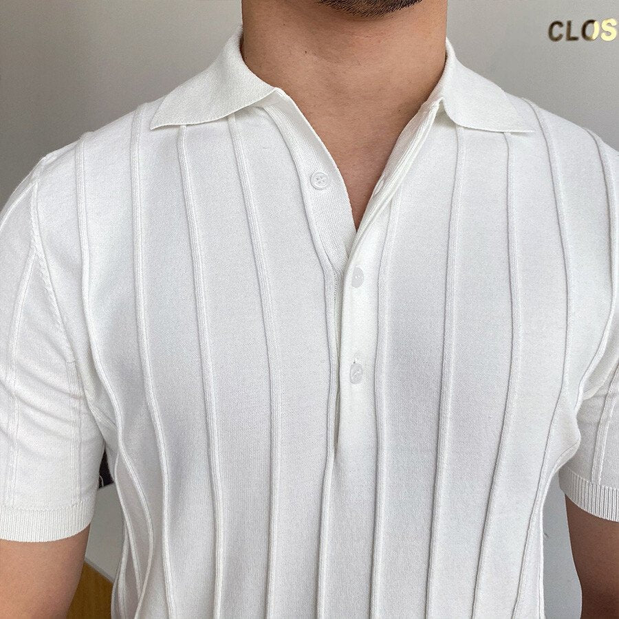 Men&#039;s Casual Short Sleeve Knit T-Shirt White XL