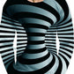 Men's 3D Print Graphic Optical Illusion Plus Size Long Sleeve Tops Streetwear