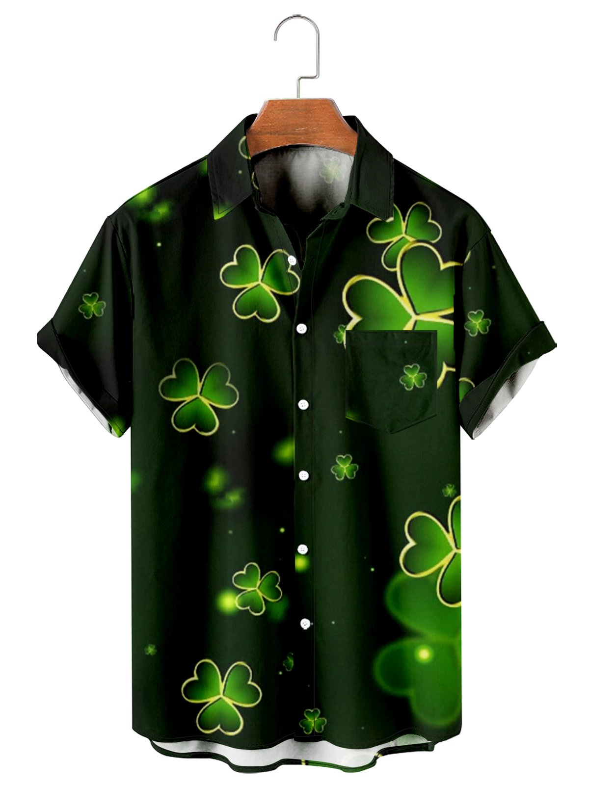 St Patrick's Simple Clover Stitching Men's Large Shirt