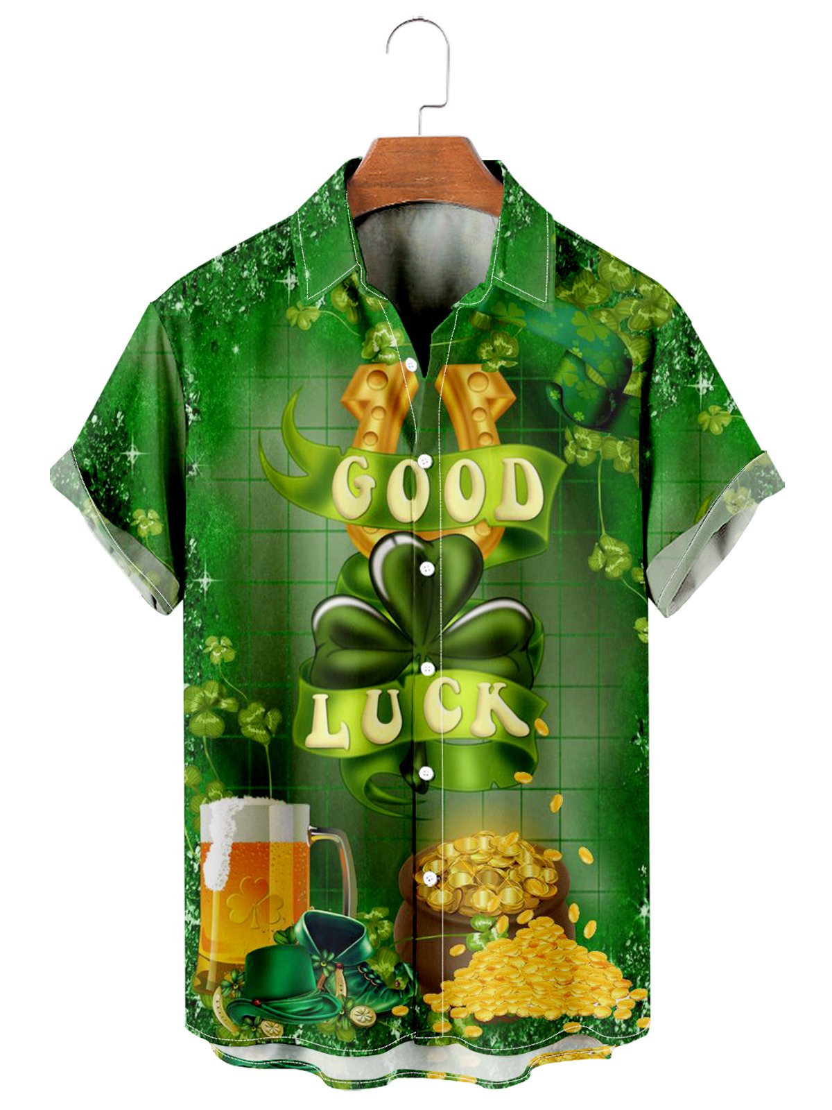 St. Patrick's Day casual loose men's plus size short-sleeved