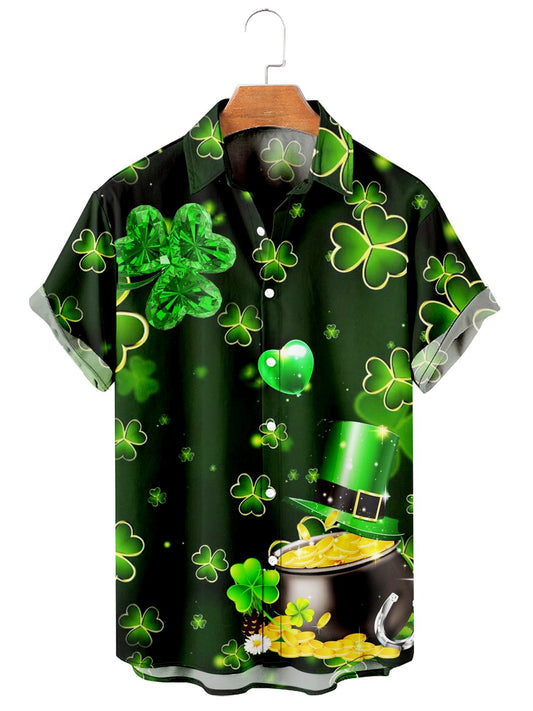 St. Patrick's Day Clover Men's Large Shirt