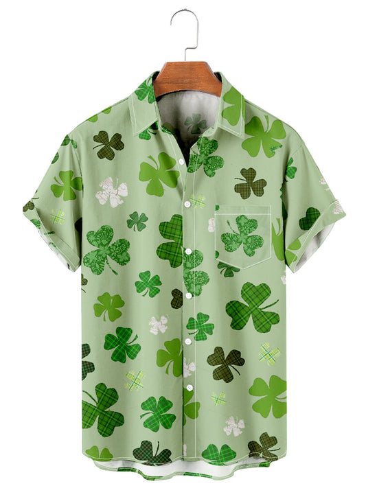 St Patrick's Clover Print Men's Large Shirt