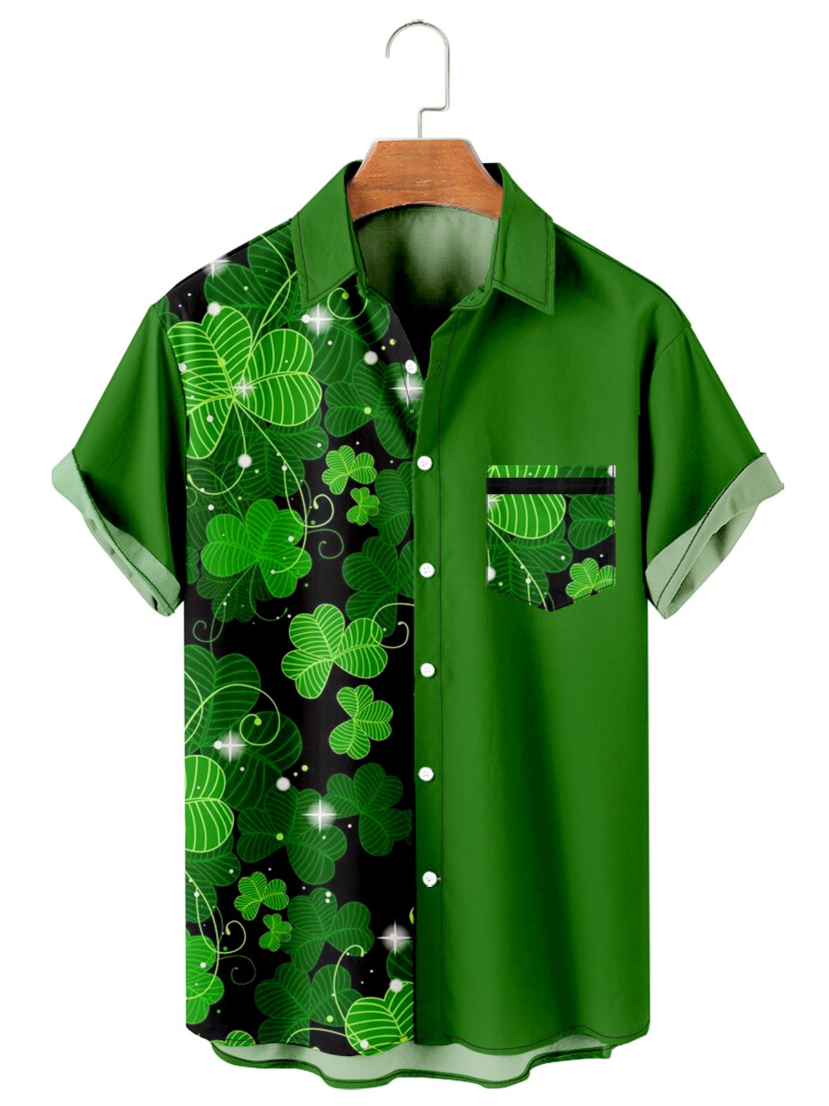 St. Patrick Casual Splicing Men's Large Shirt