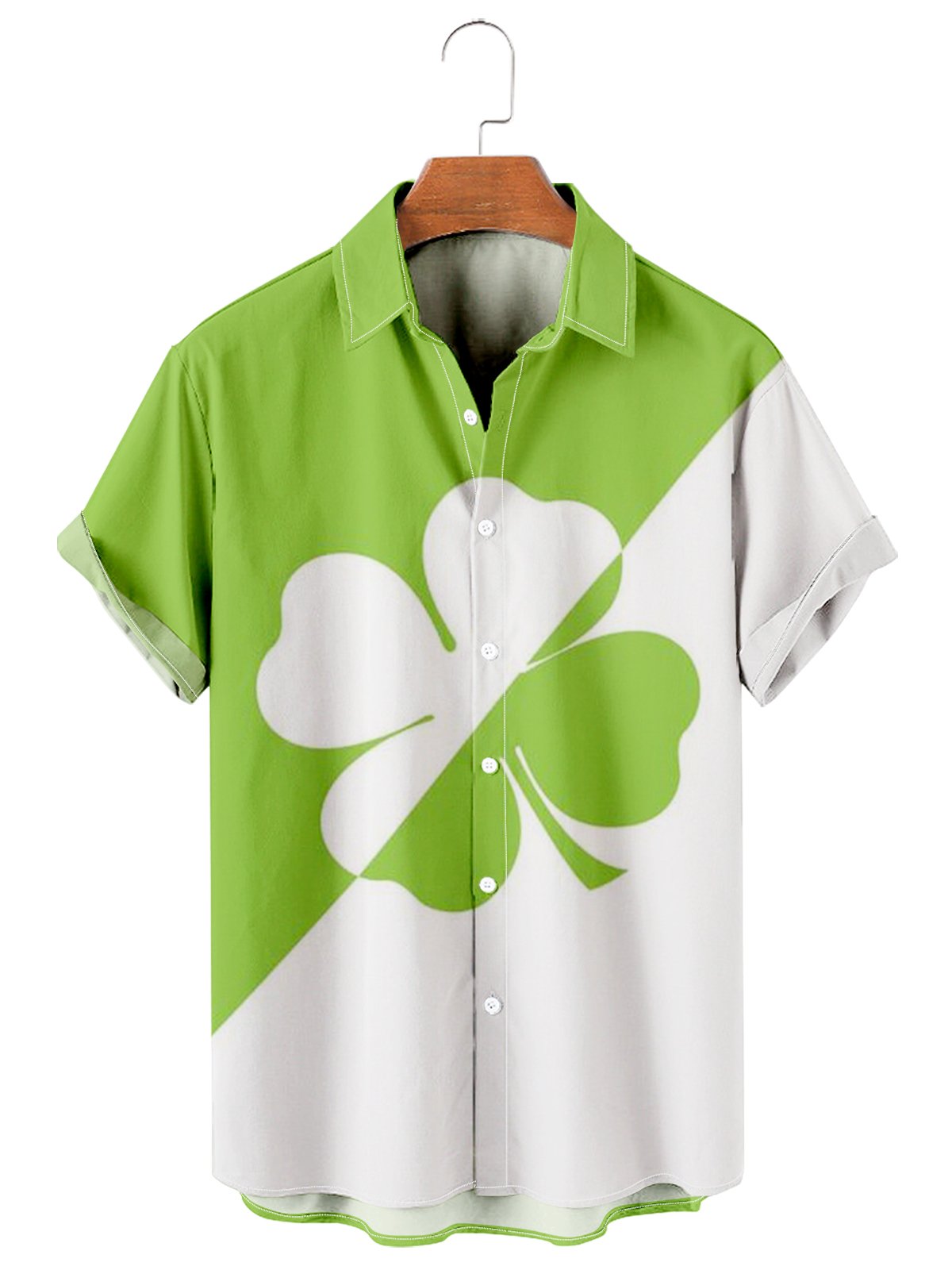 St. Patrick's Day casual loose men's plus size short-sleeved Shirt