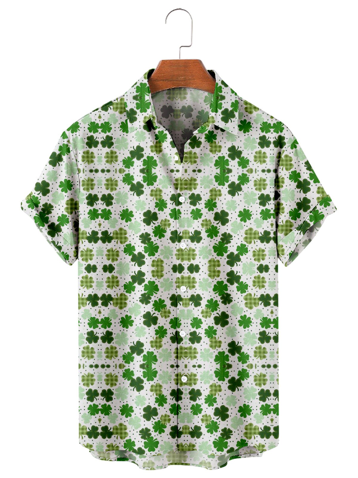 St. Patrick's Day Casual Loose Men's Large Short Sleeve Shirt