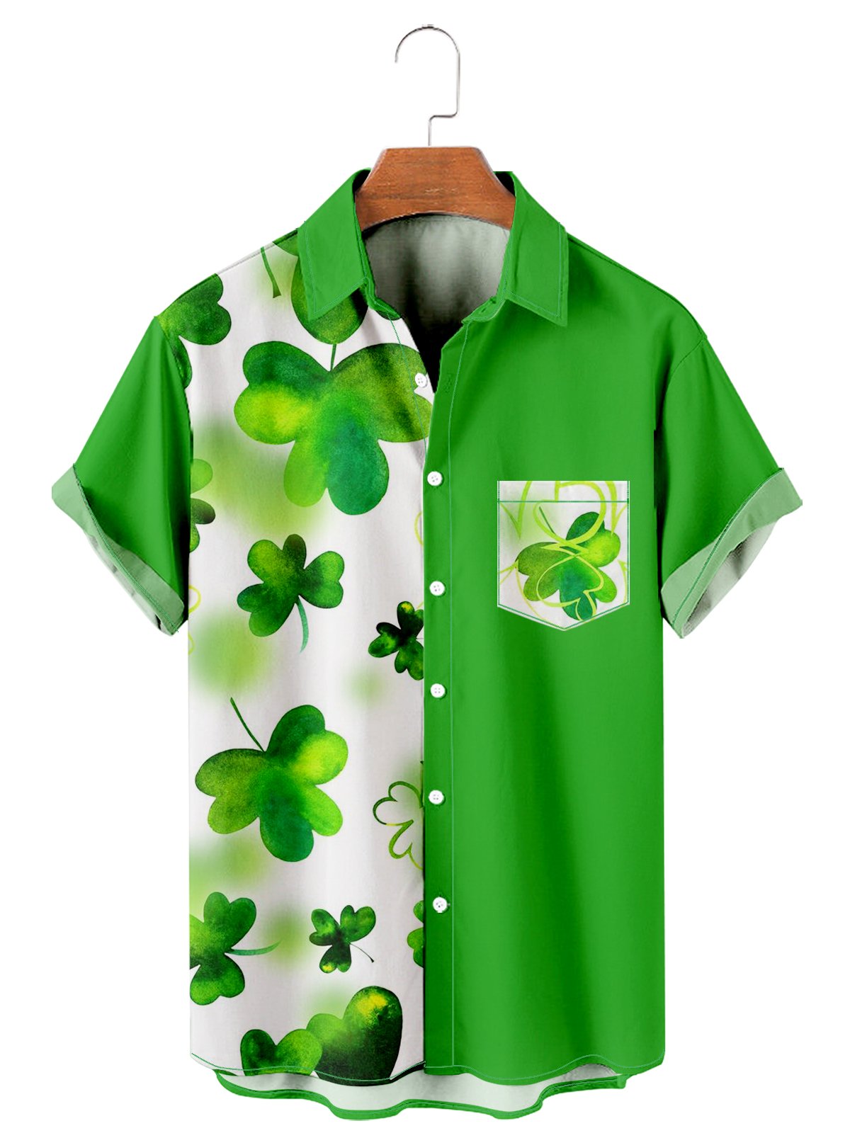 St. Patrick's Day casual loose men's plus size short-sleeved