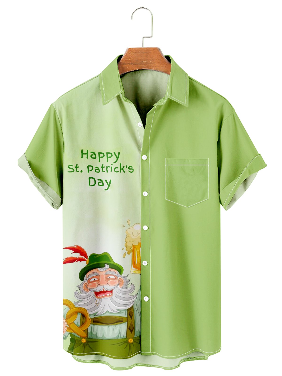 Simple Fun St. Patrick's Day Stitching Men's Large Shirt