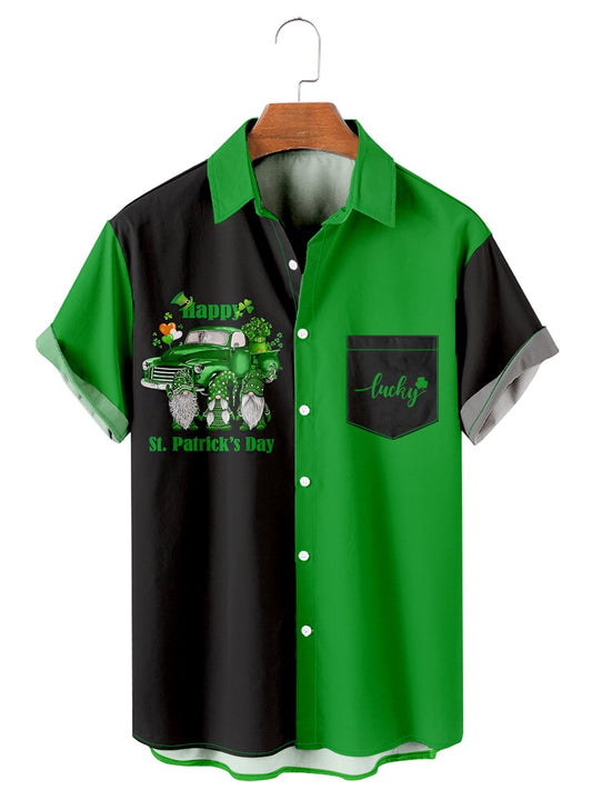 St. Patrick's Day casual loose men's plus size short-sleeved