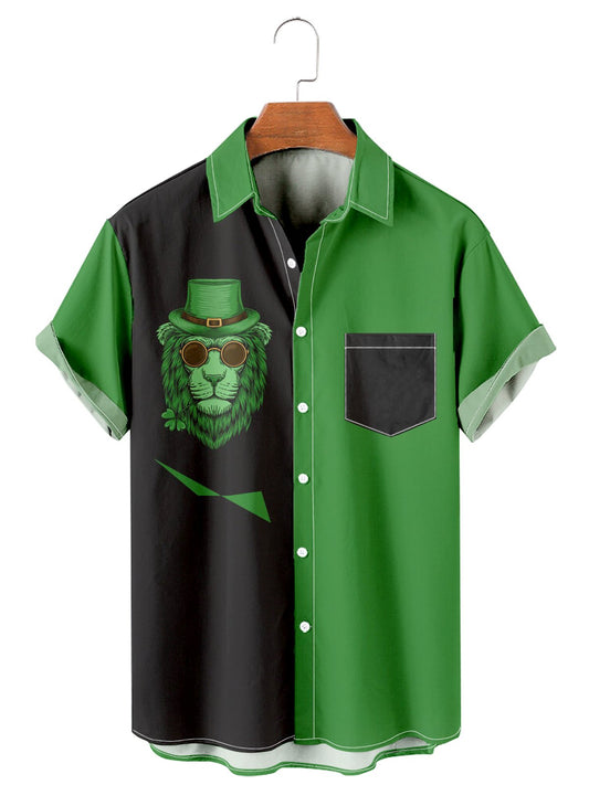 St. Patrick's Day casual loose men's plus size short-sleeved