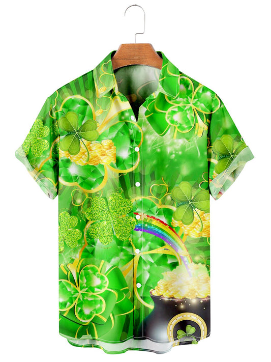 St. Patrick's Day Clover Hat Men's Large Shirt