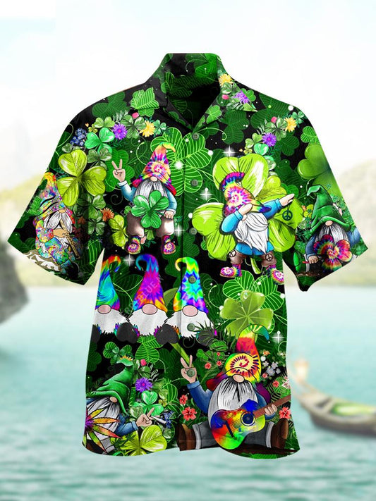 St. Patrick's Day Clover Elf Men's Short Sleeve Shirt