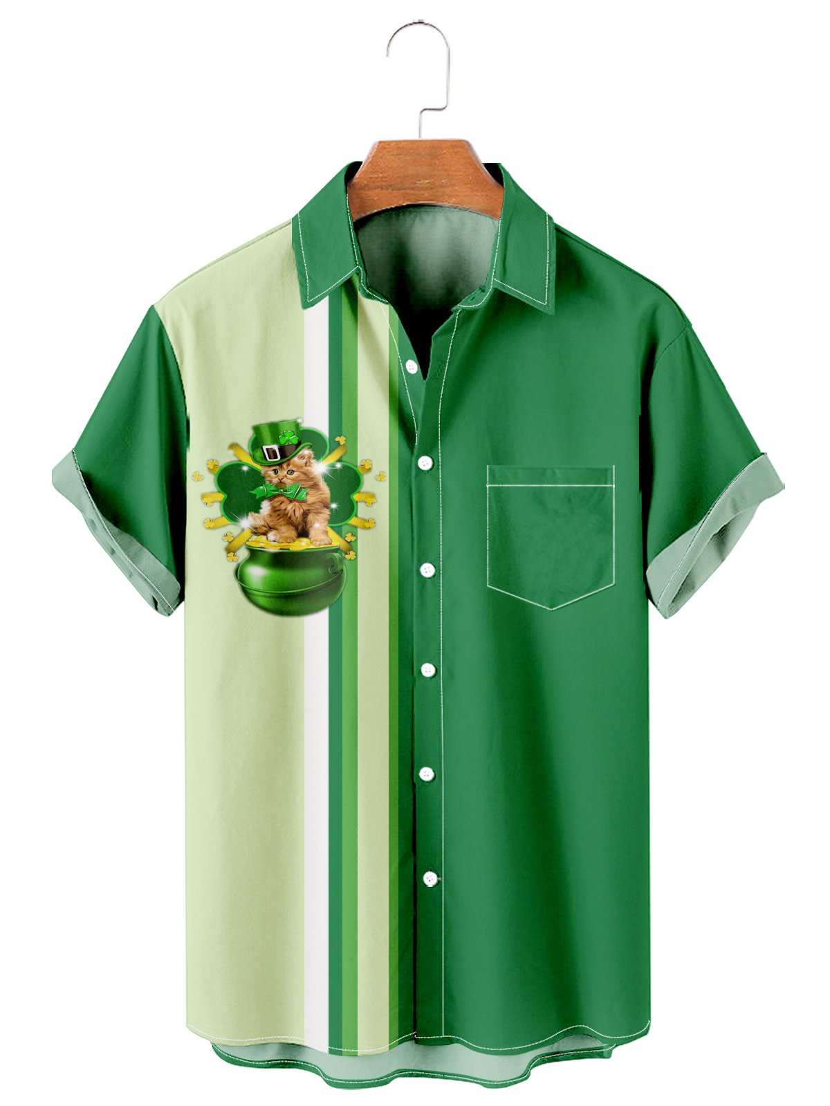 St. Patrick's Day Simple Stitching Men's Large Shirt