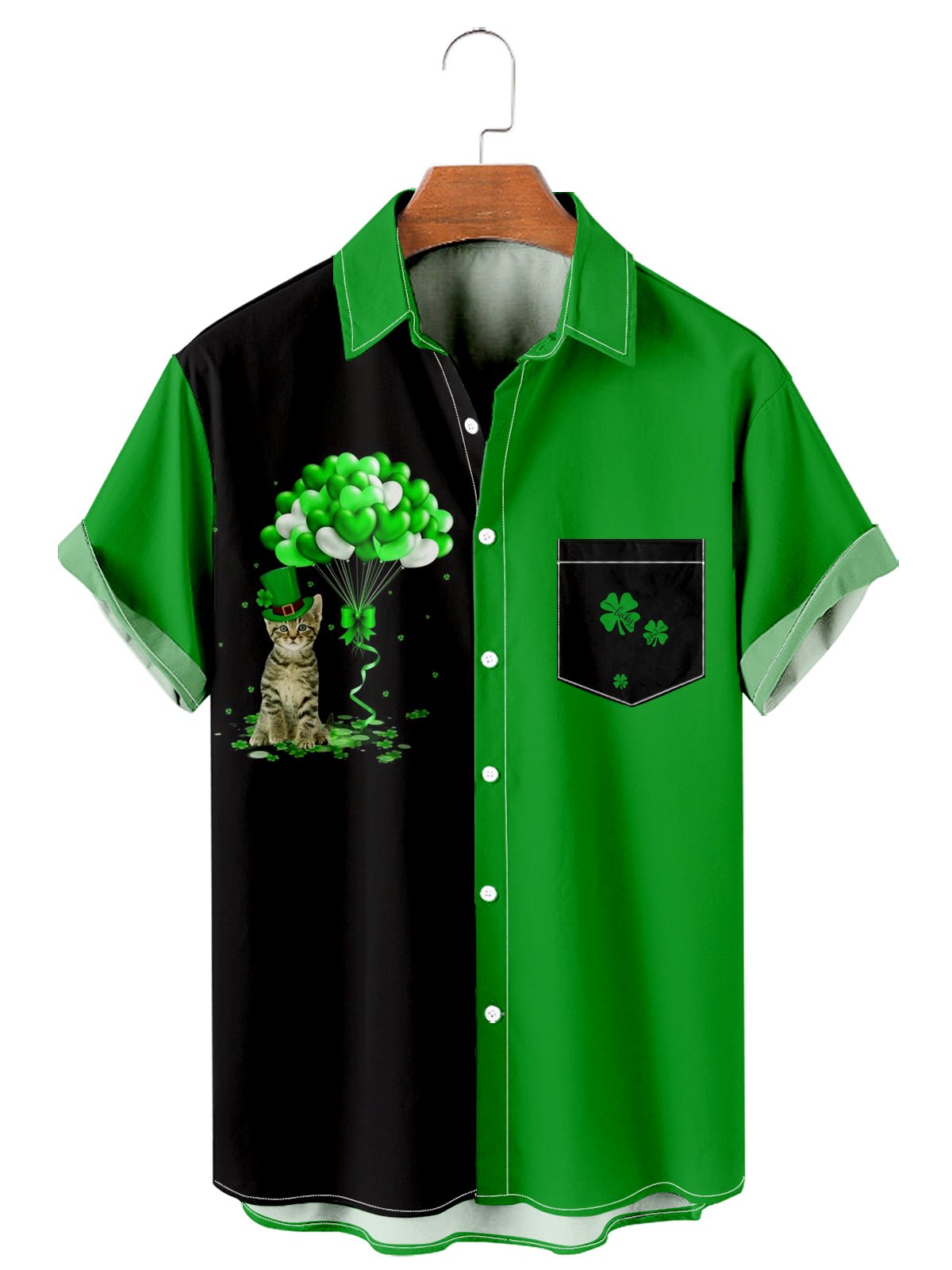 St. Patrick's Day casual loose men's plus size short-sleeved