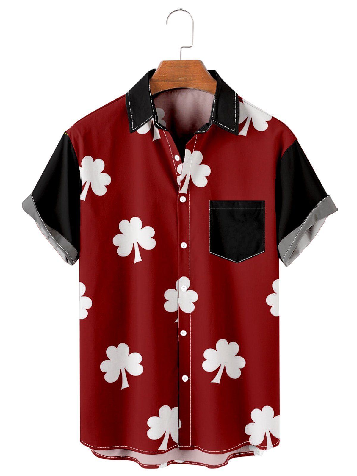 Simple St. Patrick's Day Clover Print Men's Large Shirt