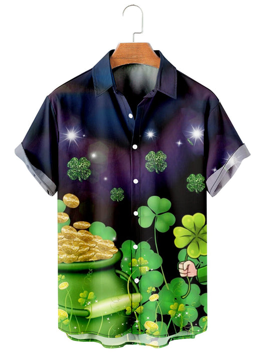 St. Patrick's Day Clover Men's Large Shirt