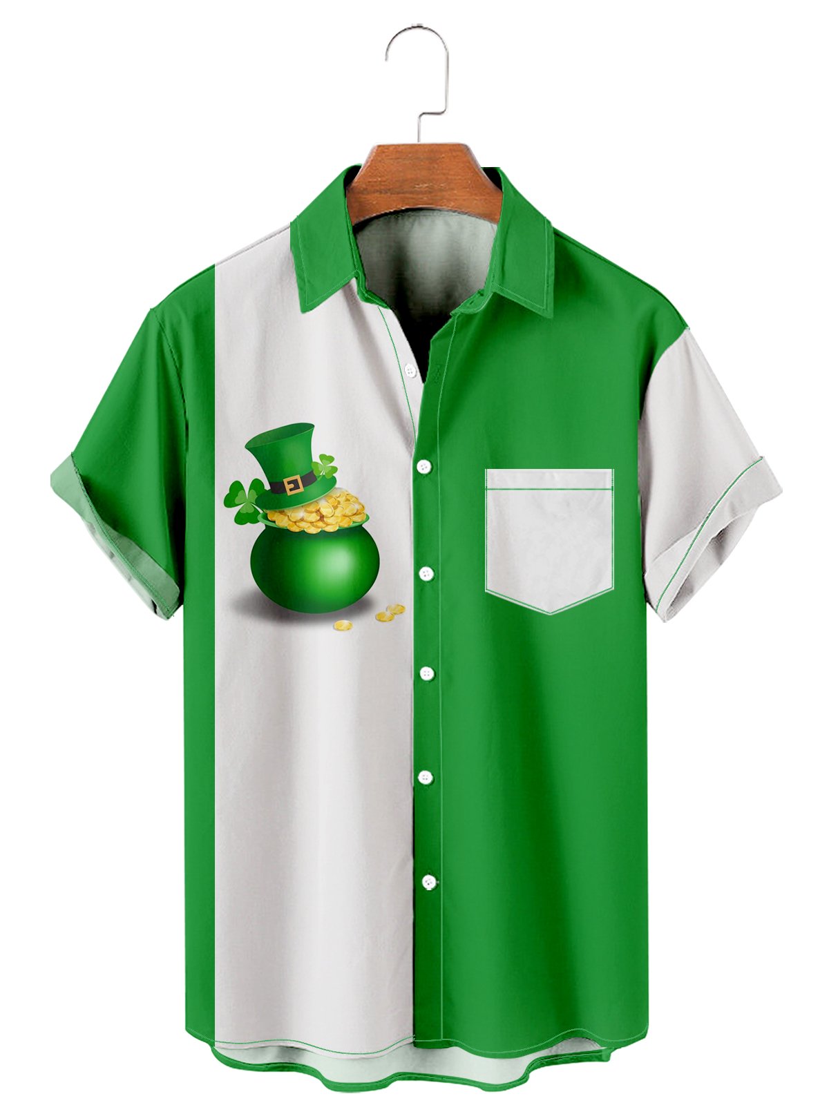 St. Patrick's Day casual loose men's plus size short-sleeved