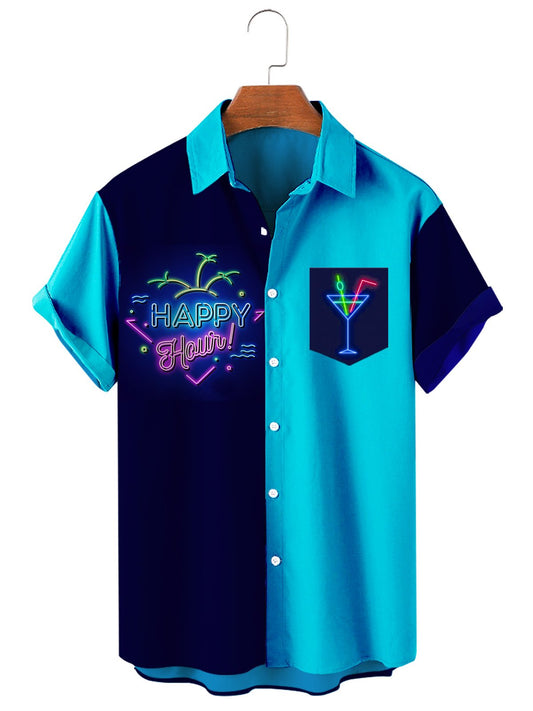 Hawaiian Fluorescence Words Casual Shirt