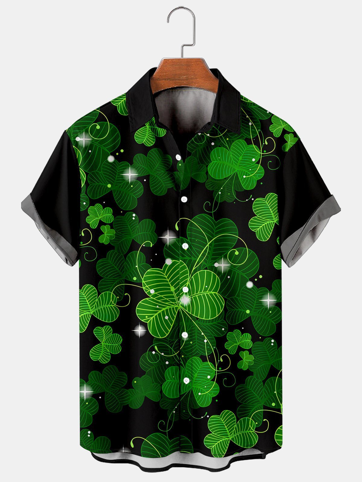 St Patrick's Clover Print Men's Large Shirt