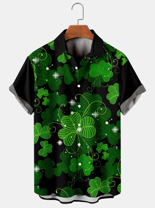 St Patrick's Clover Print Men's Large Shirt