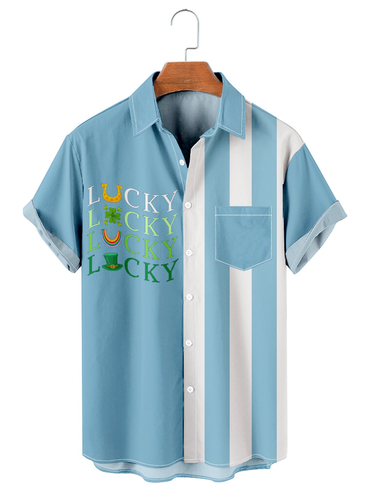 Simple Stripe Lucky Large Shirt