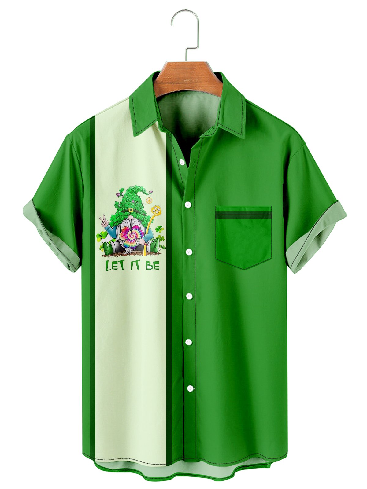 Simple Casual Saint Patrick Elf Men's Large Shirt